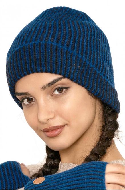 Hovedbilde Alpakka lue, MARINO, unisex, blå/sort