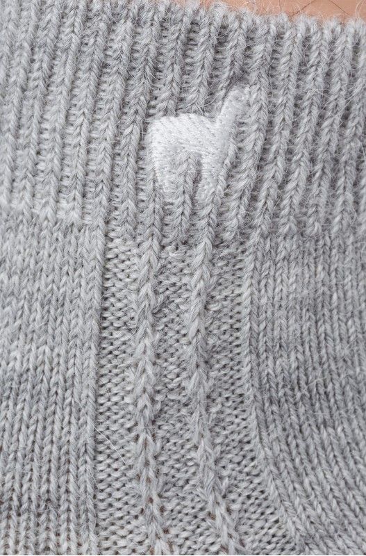 Alpakka ankelsokk, Glattstrikket, grå