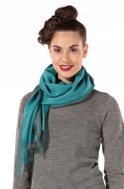 Hovedbilde Alpakka sjal, DUO Websjal tofarget, Turkis
