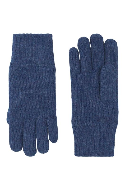 Alpakka hanske med innerfor, unisex - Blåmelert