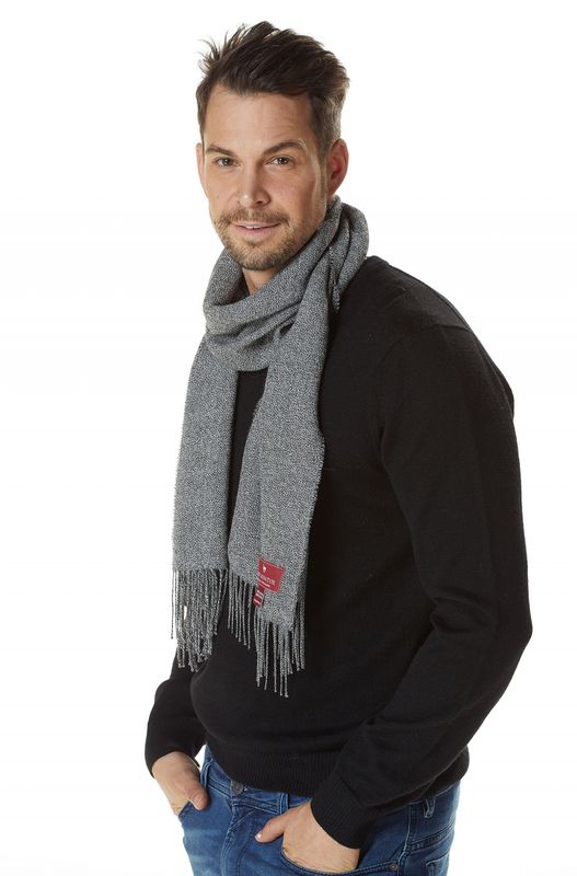 Alpakka skjerf, unisex, Grå-mellert