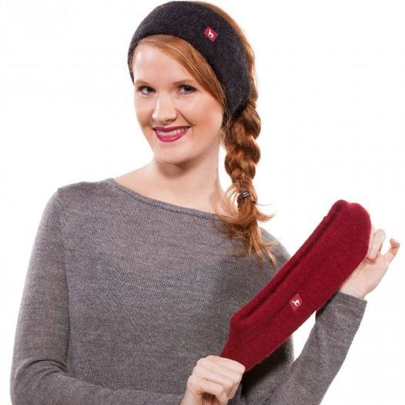 Alpakka pannebånd, Stretch, unisex, antrasitt