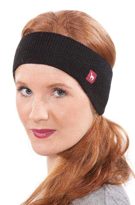 Main Image Alpaca Headband with Ear Warmers - Black