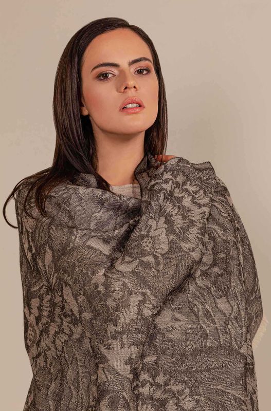 Alpakka sjal, Shadi, grå