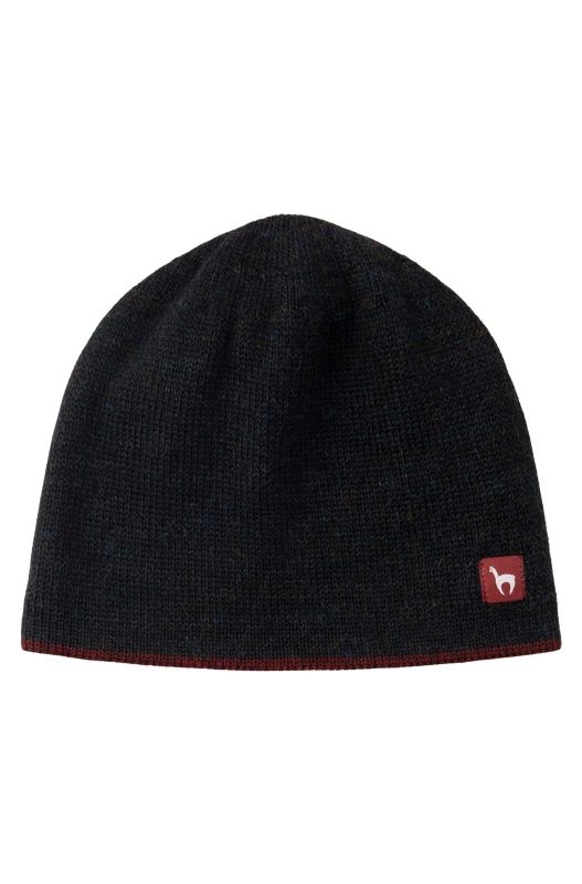 Alpakka lue, Vendbar, Unisex - Sort/Rødmelert