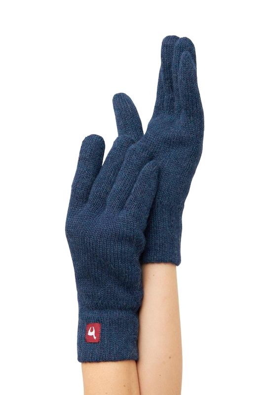 Alpakka hanske med innerfor, unisex - Blåmelert